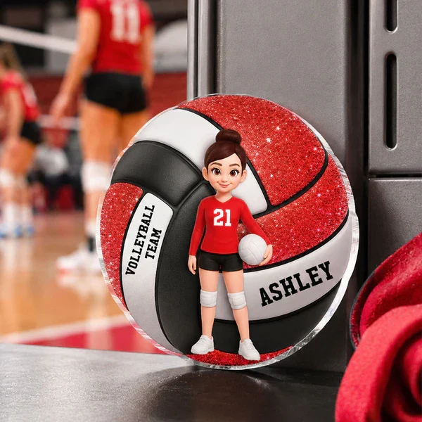 Personalized Standing Volleyball Girl Acrylic Magnet, Red Locker Decor, Unique Gift for Daughter Son - Image 8