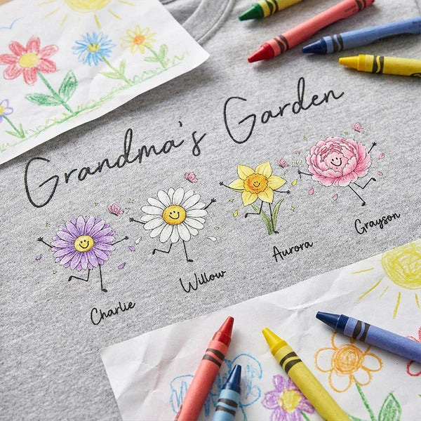 Personalized Grandma's Garden Classic Tee, Cute Flower Doodle Unique Gift for Grandma - Image 7