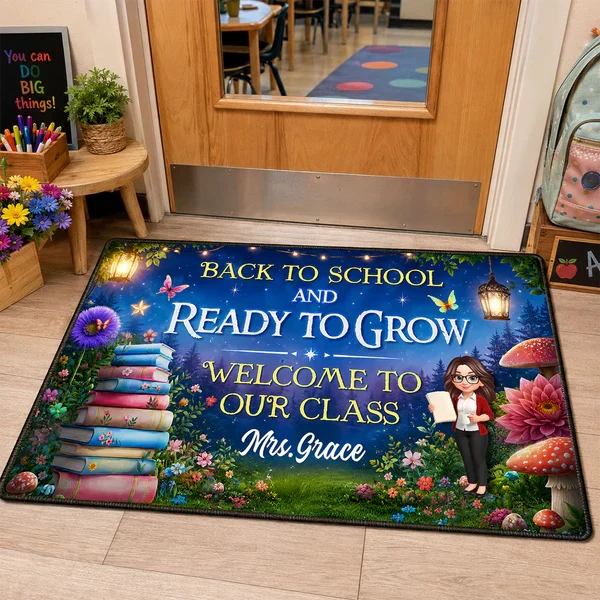 Personalized Back To School Doormat With Teacher Reading Art, Unique Teacher Gift For Indoor Entryway - Image 7