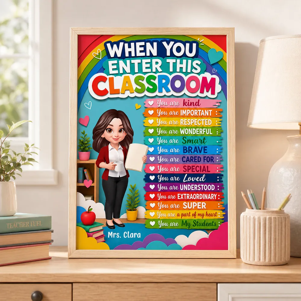 Personalized Teacher Canvas, Colorful Classroom Welcome, Unique Creative Gift for Back to School - Image 2