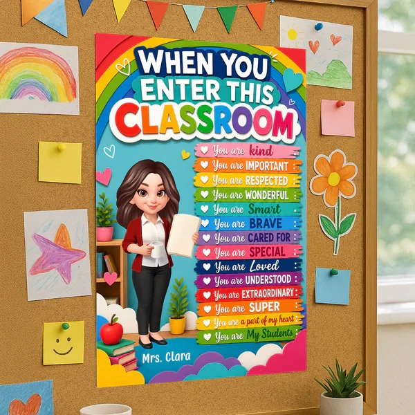 Personalized Teacher Canvas, Colorful Classroom Welcome, Unique Creative Gift for Back to School - Image 6