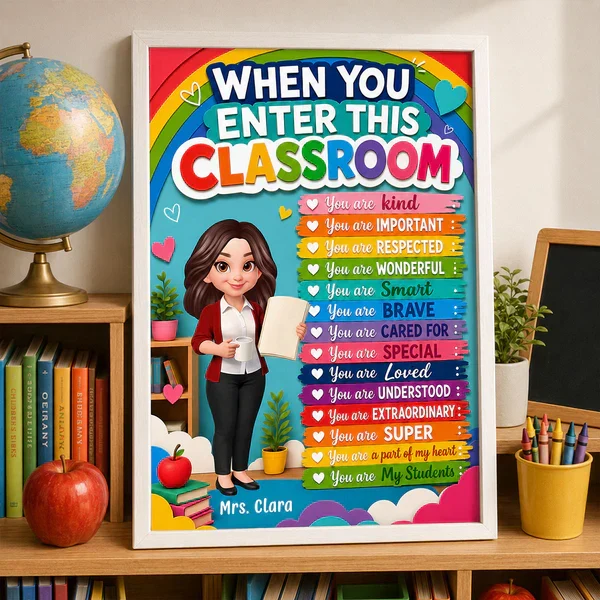 Personalized Teacher Canvas, Colorful Classroom Welcome, Unique Creative Gift for Back to School - Image 7