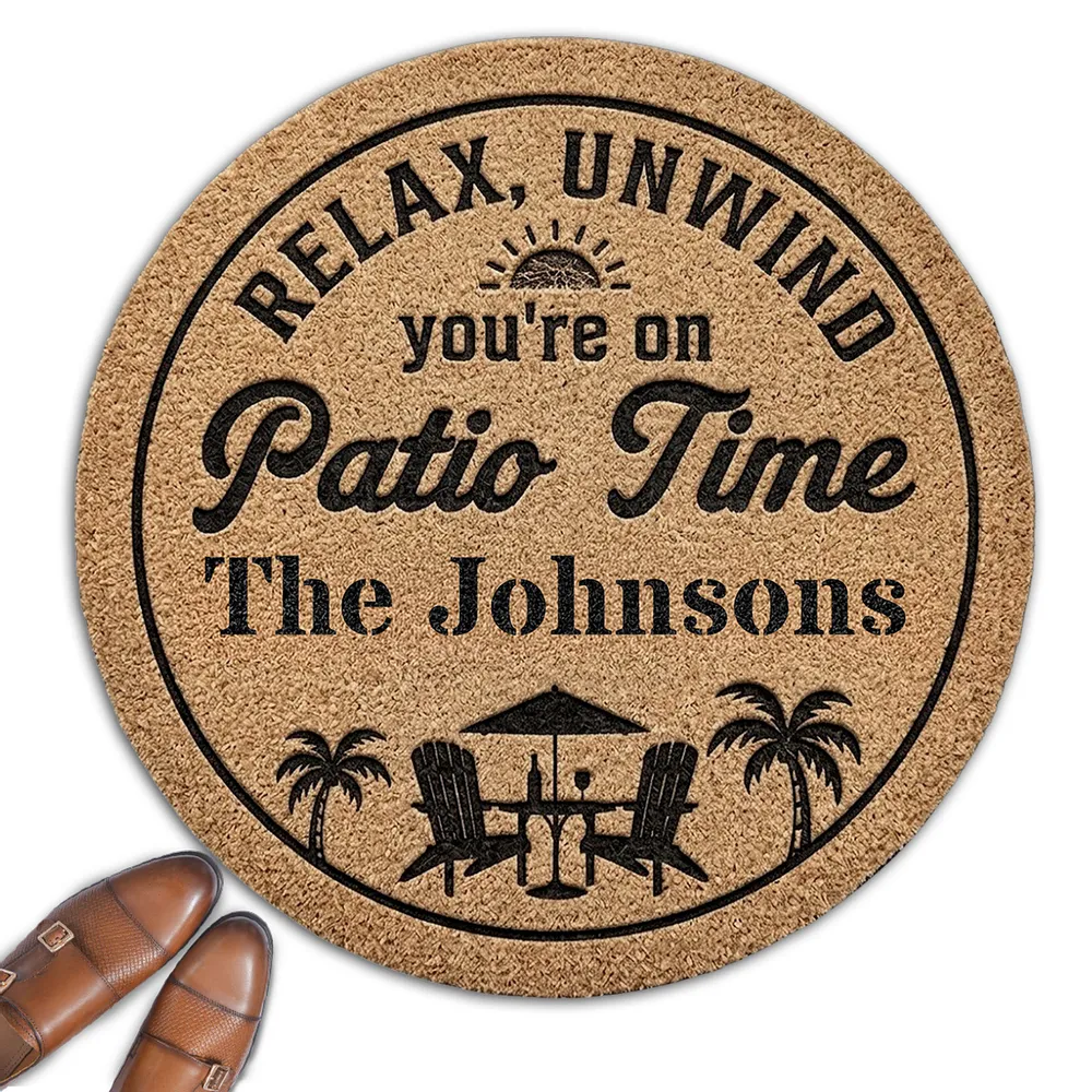Personalized Relax & Unwind Shaped Doormat, Patio Chair Design, Unique Gift for Family Home - Image 2