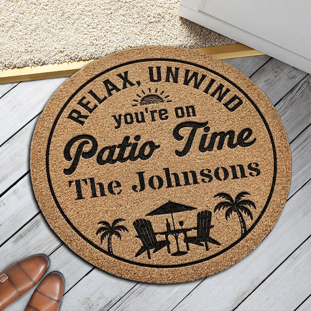 Personalized Relax & Unwind Shaped Doormat, Patio Chair Design, Unique Gift for Family Home - Image 4