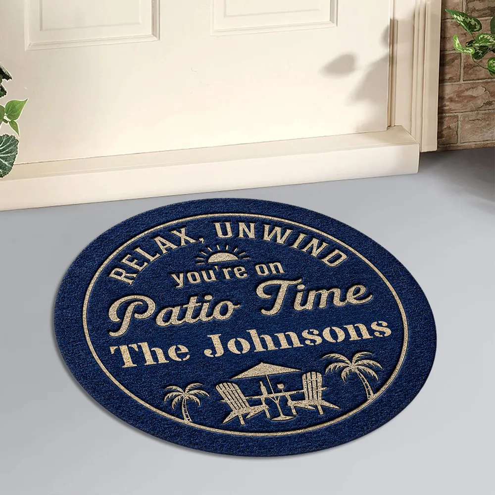 Personalized Relax & Unwind Shaped Doormat, Patio Chair Design, Unique Gift for Family Home - Image 5