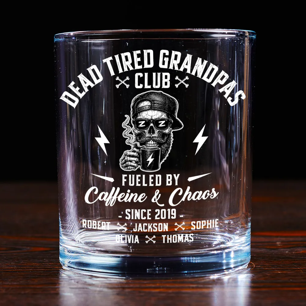 Personalized Washed Denim Baseball Cap for Dad, Dead Tired Dads Club Coffee Graphic, Unique Gift - Image 8