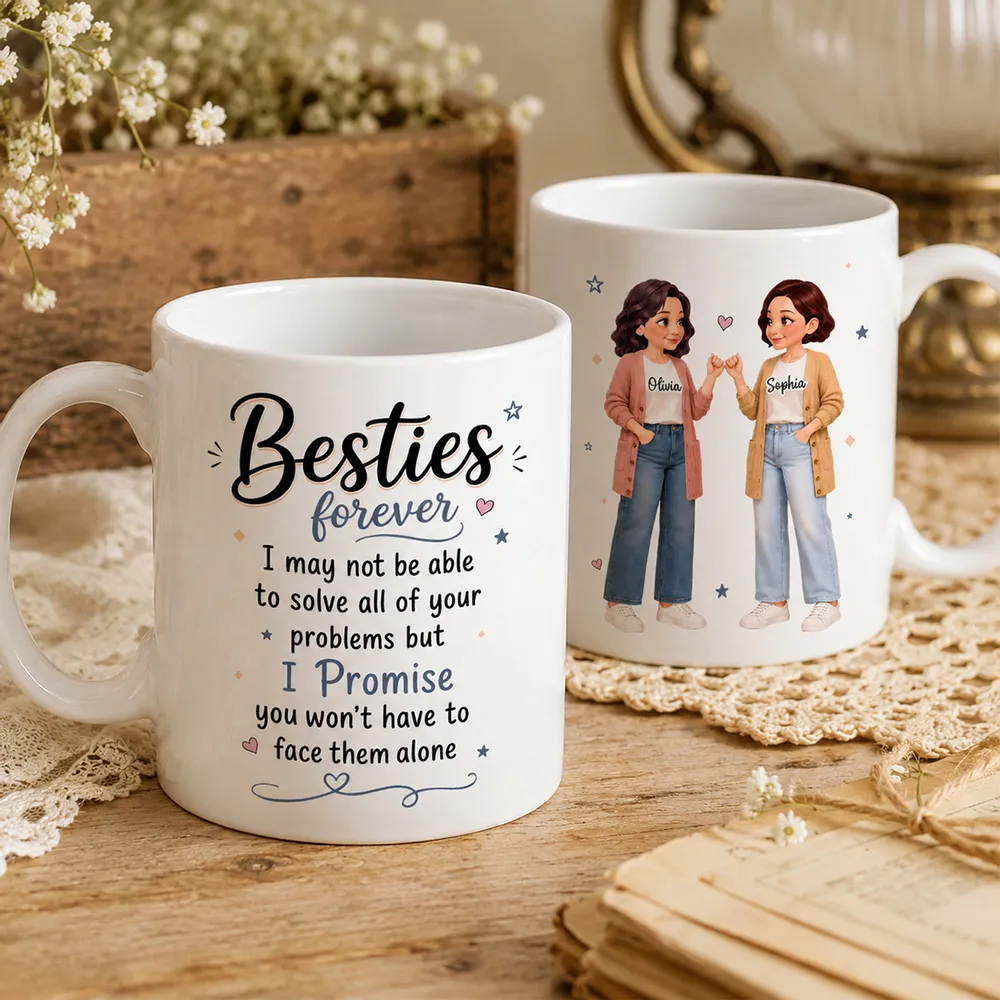 Personalized Mug with Pinky Promise Friends, Unique Creative Gift for Close Friend, Warm Daily Coffee Keepsake - Image 2