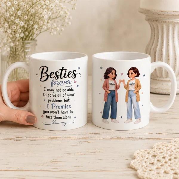 Personalized Mug with Pinky Promise Friends, Unique Creative Gift for Close Friend, Warm Daily Coffee Keepsake - Image 3