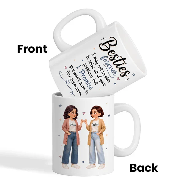 Personalized Mug with Pinky Promise Friends, Unique Creative Gift for Close Friend, Warm Daily Coffee Keepsake - Image 5