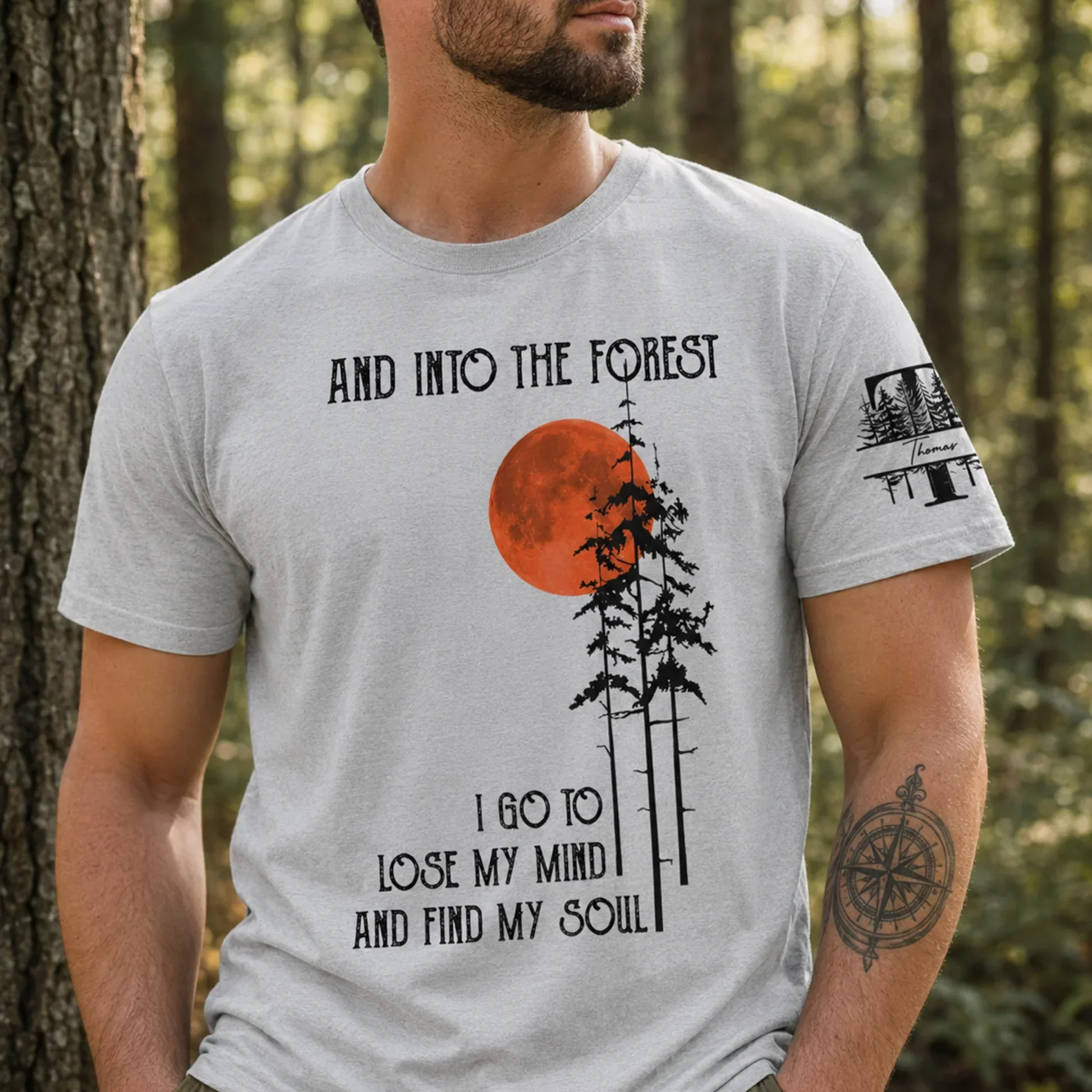 Personalized Dual Print Classic Tee, I Hate People Forest Moon Design, Unique Gift for Introvert Friend - Image 2