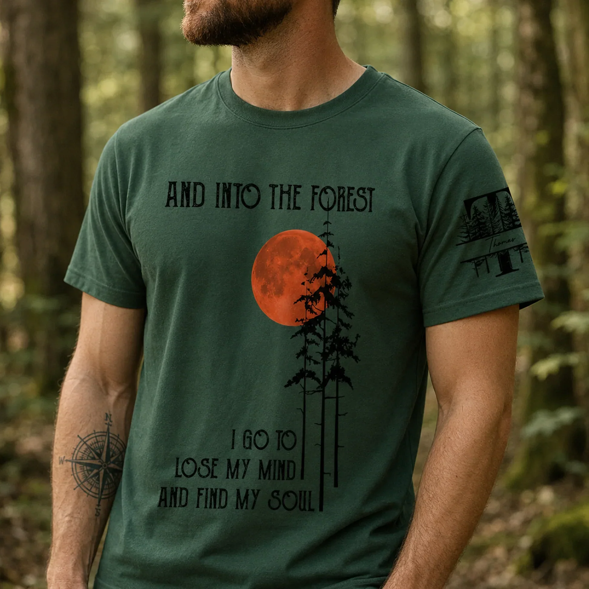 Personalized Dual Print Classic Tee, I Hate People Forest Moon Design, Unique Gift for Introvert Friend - Image 4