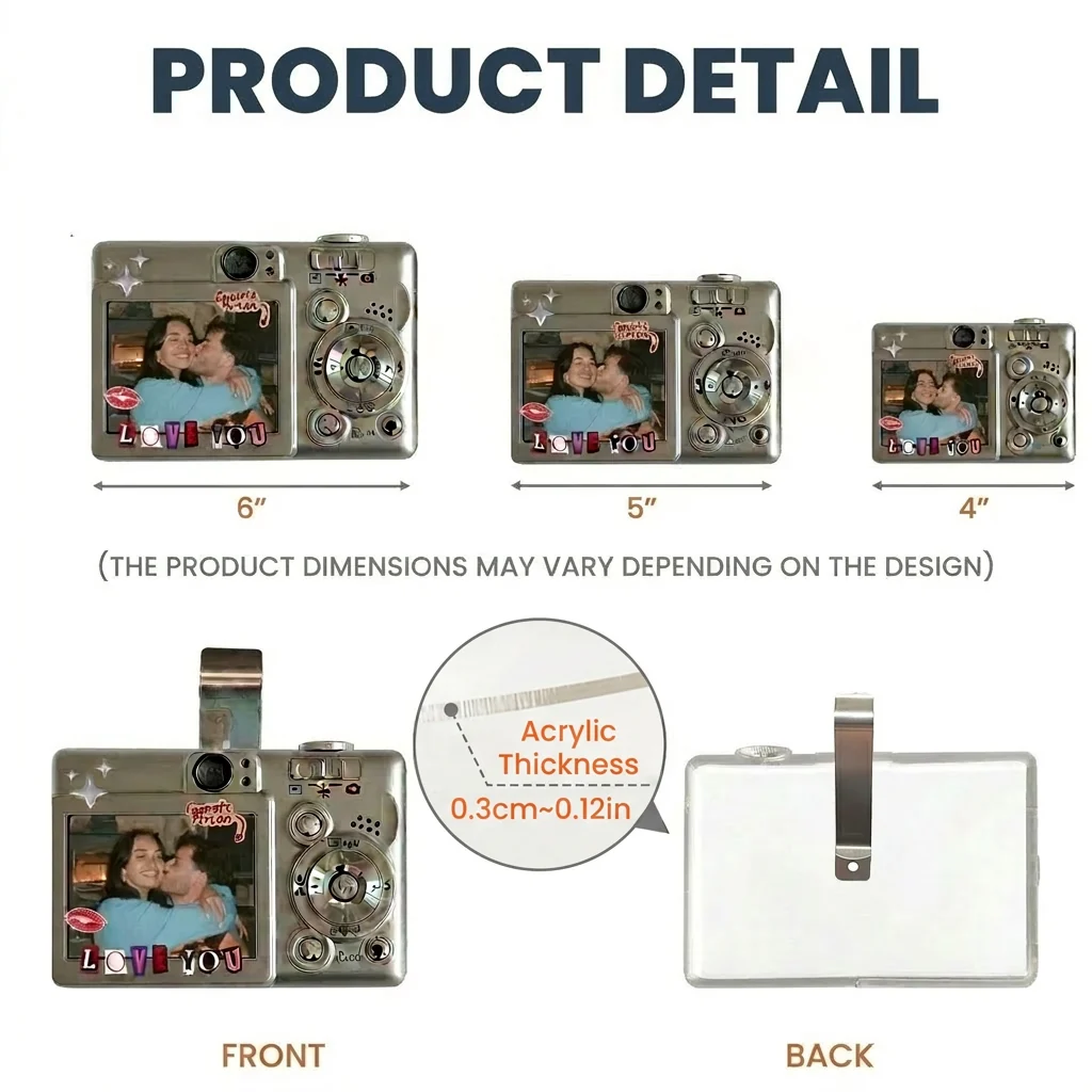 Custom Blue Acrylic Car Visor Clip with Couple Photo & Text Me When You Get Home, Unique Gift for Partner - Image 3