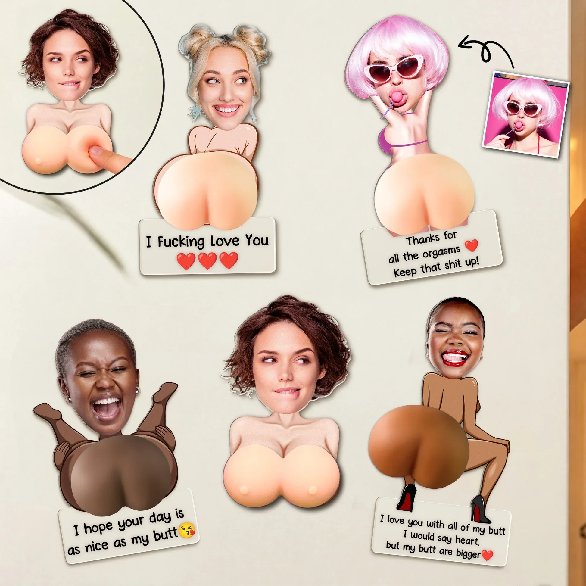 Funny Personalized Silicone Acrylic Magnet With Custom Face, Cheeky Unique Gift For Him - Image 2