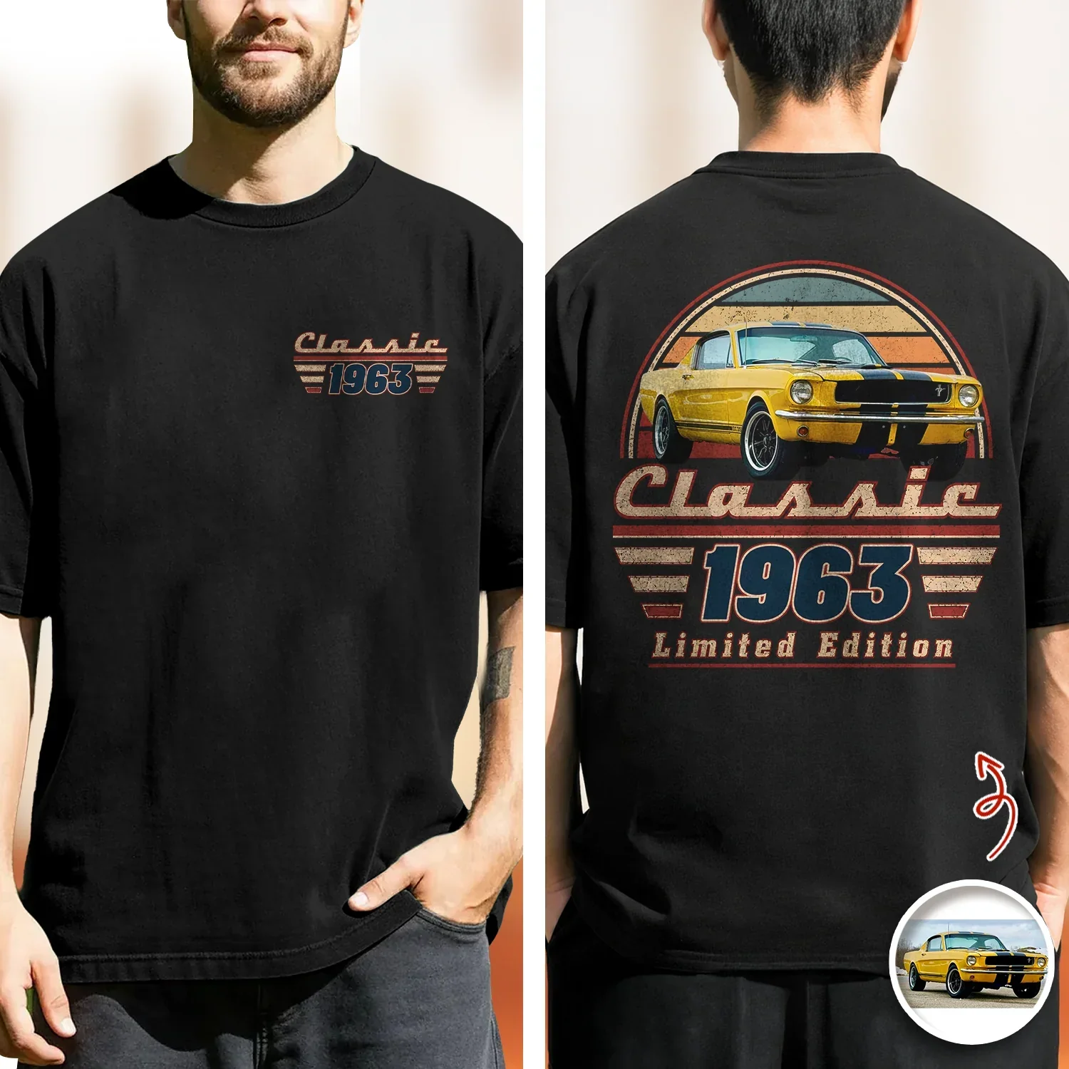 Personalized Washed Denim Baseball Cap with Vintage Car Art, Unique Gift for Dad & Grandpa - Image 7