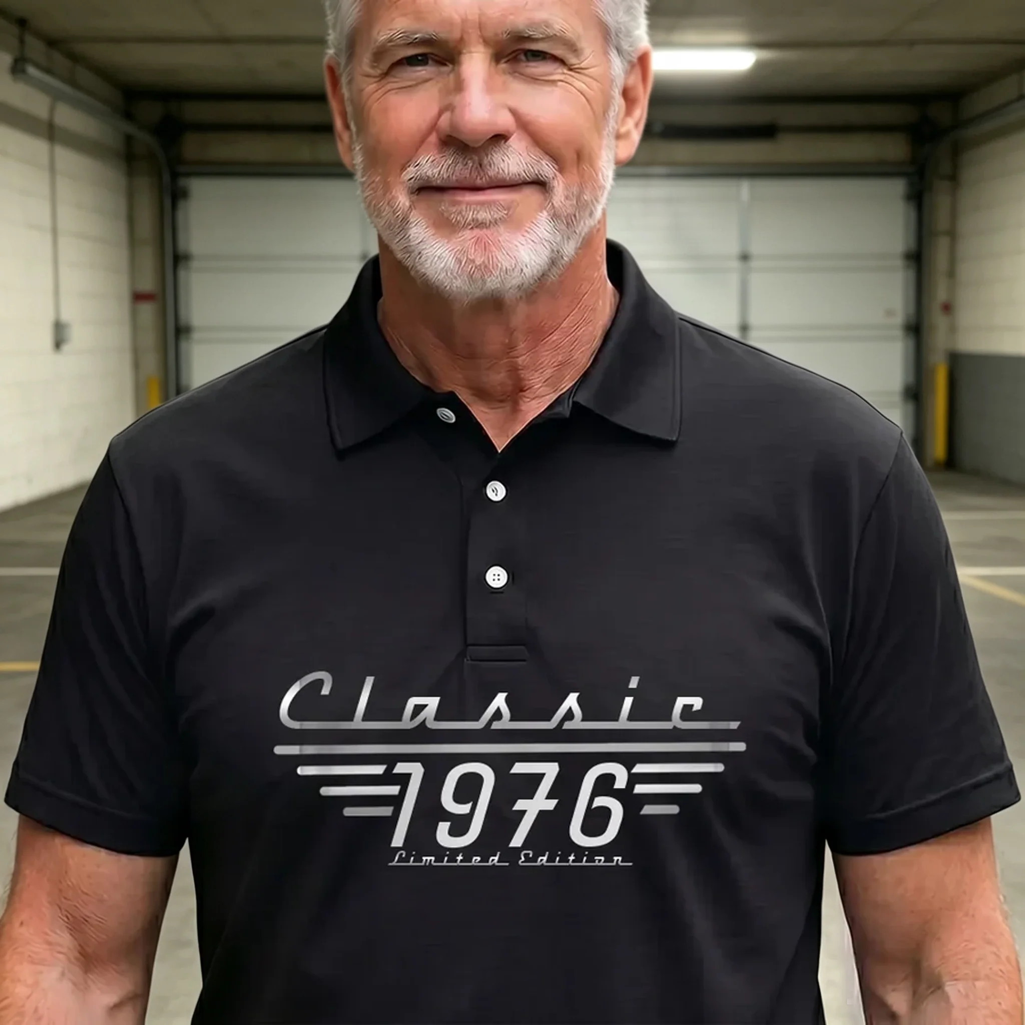 Personalized Printed Polo Shirt, Classic Vintage Birthday Style, Unique Gift For Dad, Husband Or Grandpa