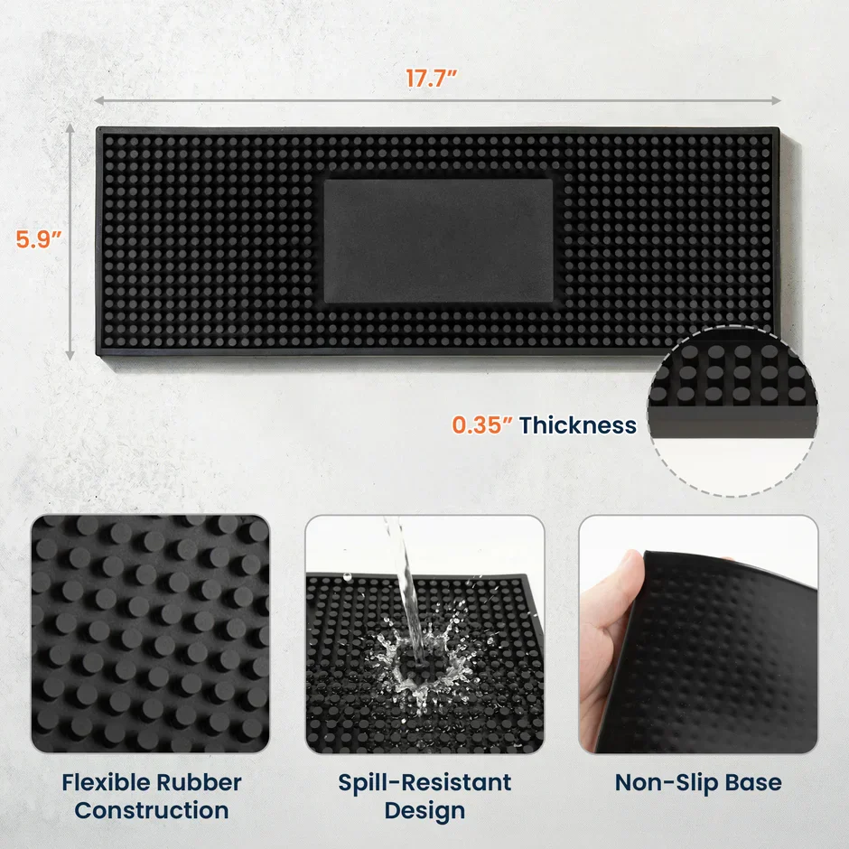 Personalized Rubber Bartender Mat, I'll Be In The Backyard Cigar & Whiskey Design, Unique Gift for Him - Image 4