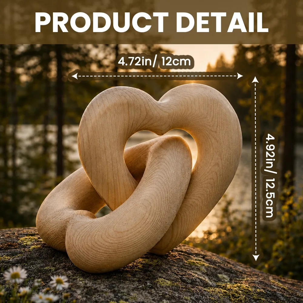 Personalized Engraved Infinity Heart Sculpture, Unique Happy Anniversary Gift for Couples - Image 4