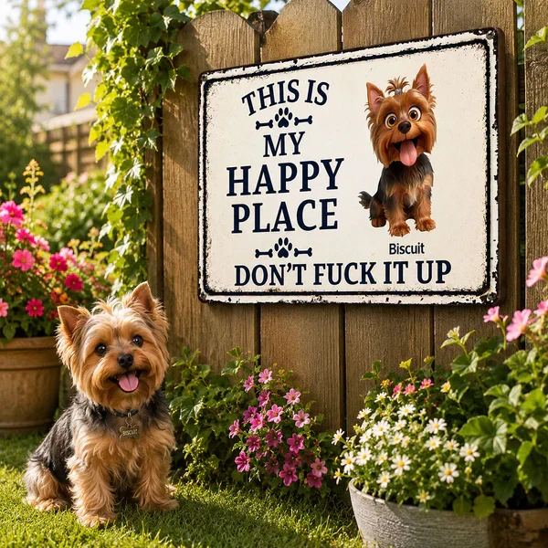 Personalized Rectangular Iron Sign With Cartoon Dog, Happy Place Decor, Unique Gift For Dog Lovers - Image 8