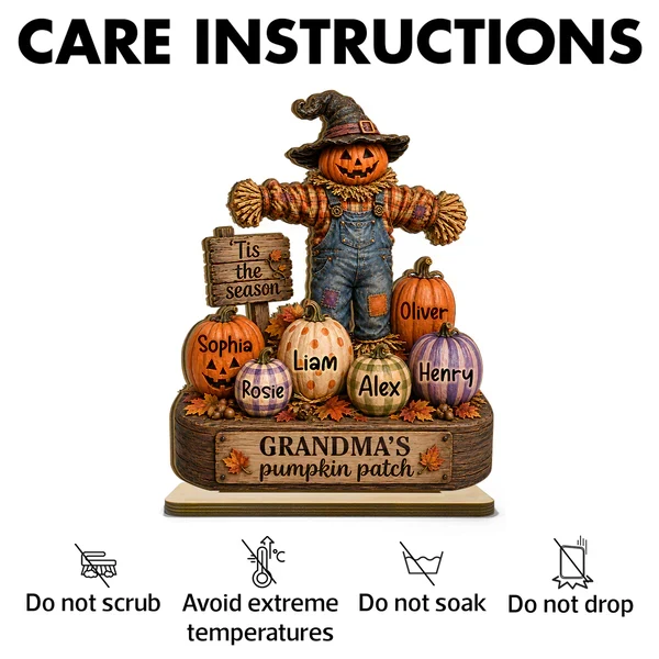 Personalized 2-Layer Wooden Plaque, Grandma's Pumpkin Patch Scarecrow, Creative Gift for Grandma - Image 5