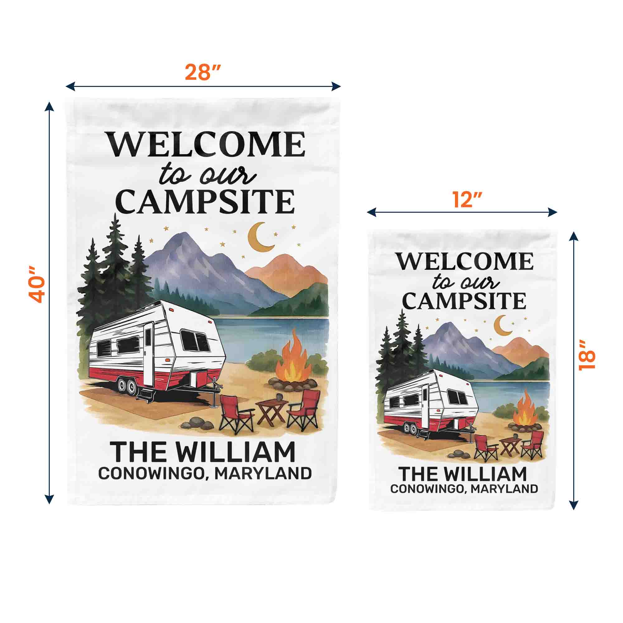 Garden Flag, Welcome to Our Campsite RV Lake Scene for Campsite Decor, Unique Gift for Camping Family - Image 4