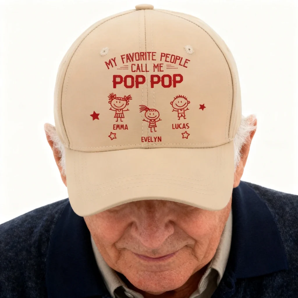 Personalized Pop Pop Hat with Custom Title, Kids Names & Number of Kids, Grandpa Gift from Grandkids - Image 5