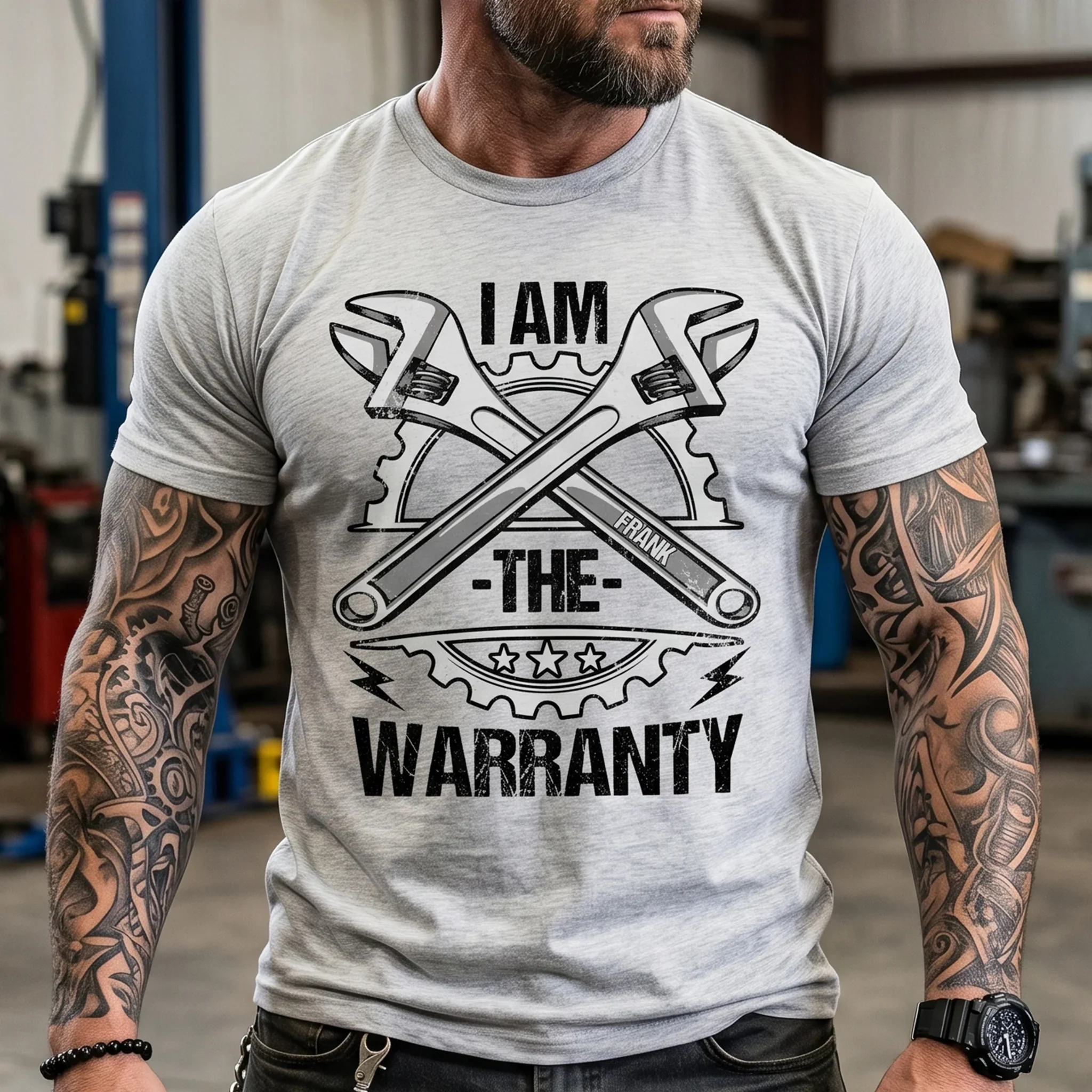 Personalized Classic Tee, I Am The Warranty Wrench Graphic, Unique Gift For Dad & Grandpa - Image 2