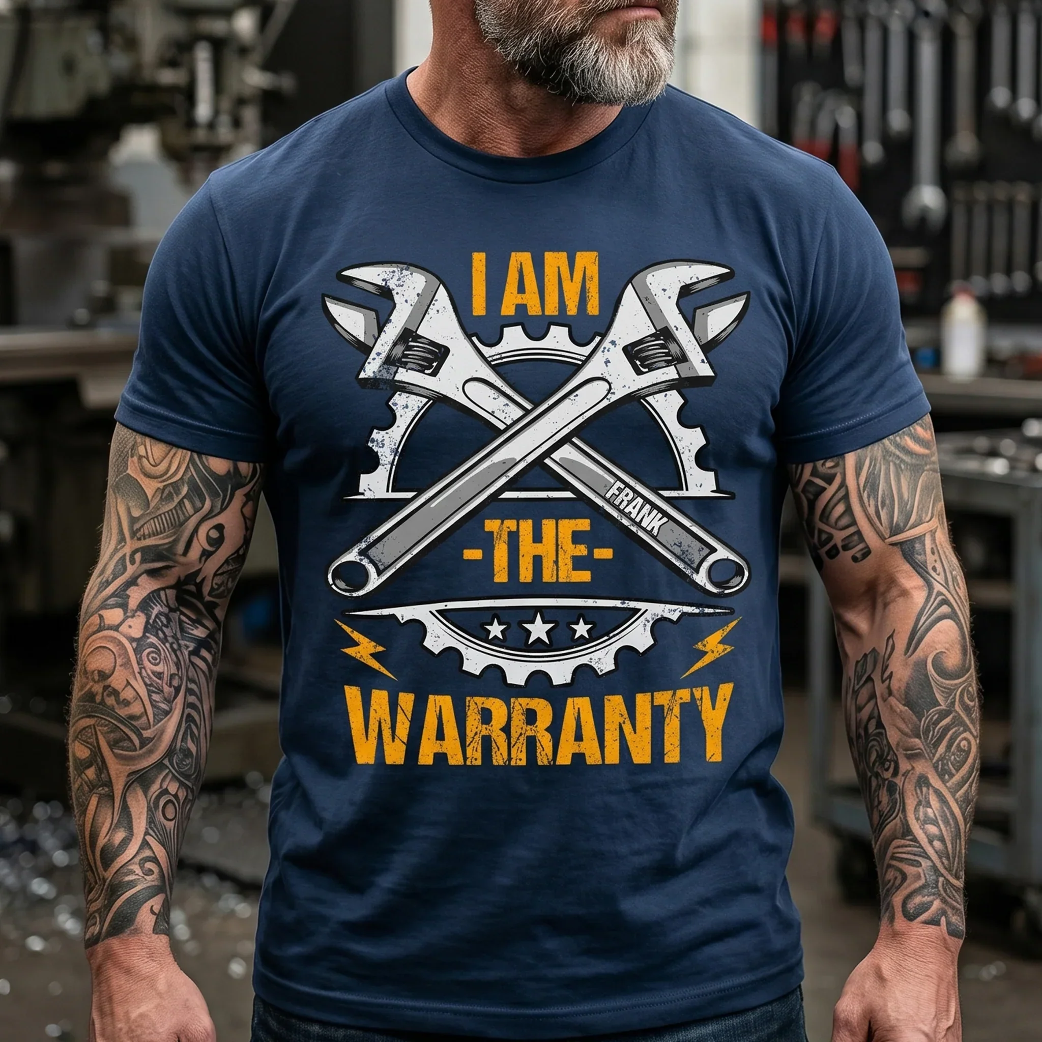 Personalized Classic Tee, I Am The Warranty Wrench Graphic, Unique Gift For Dad & Grandpa - Image 3