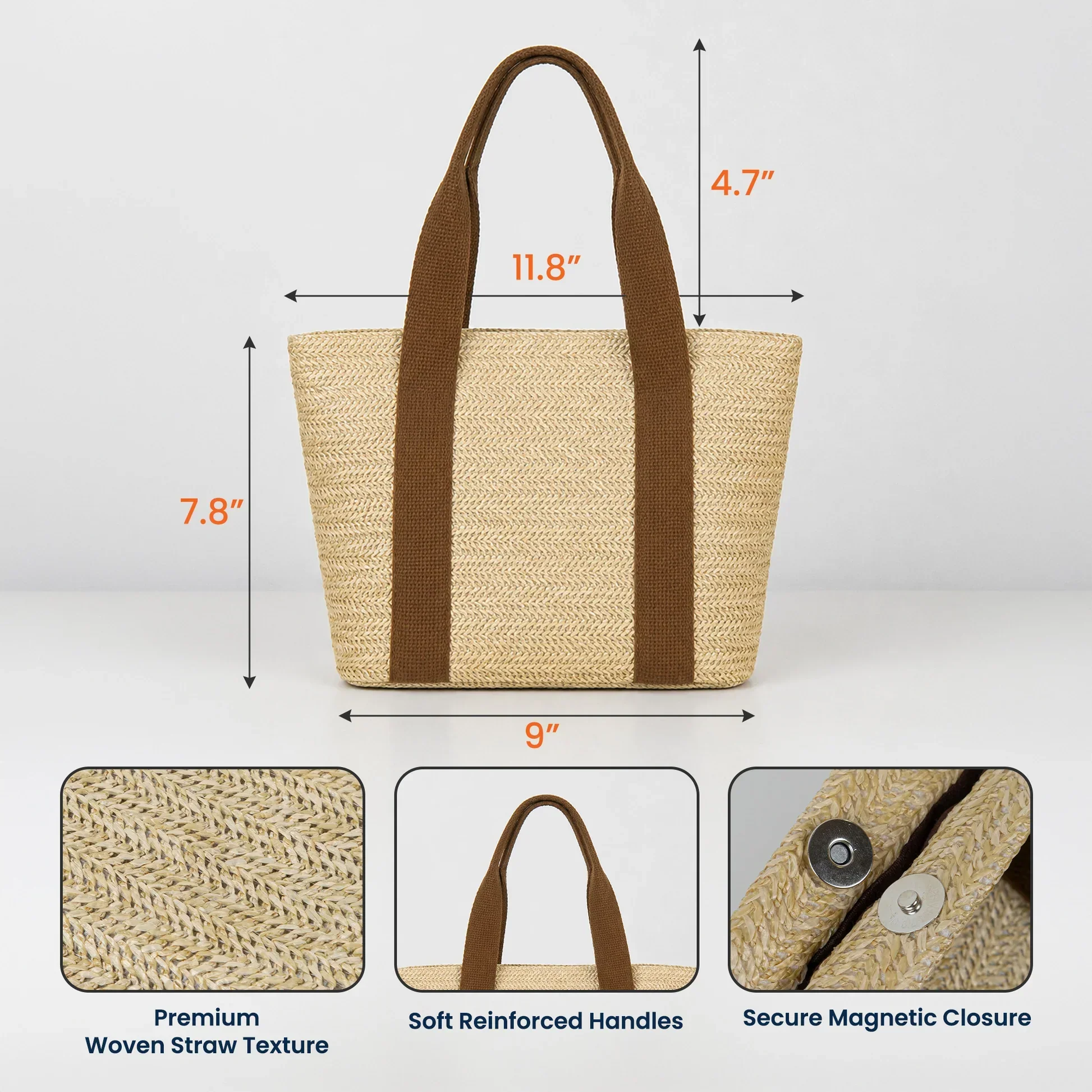Personalized Straw Tote Bag with Colorful Summer Style for Sunlit Beach, Unique Gift for Her - Image 4