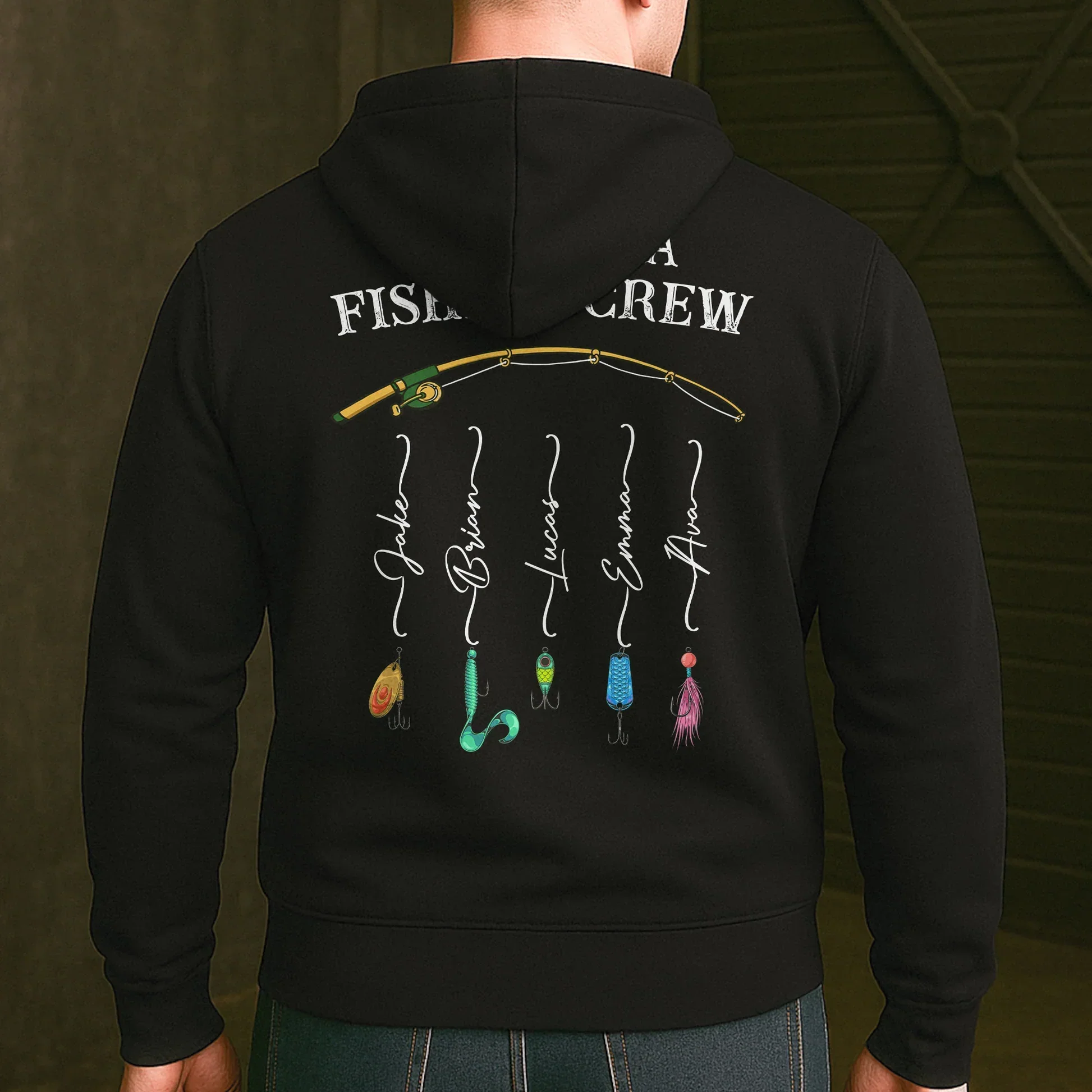 Grandpa Fishing Crew Classic Tee, Personalized Back Design for Lake Dock Memories, Creative Gift for Grandpa - Image 8