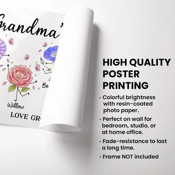 Personalized Grandma's Garden Canvas With Soft Floral Doodles, Unique Gift For Grandma & Home Decor - Image 4