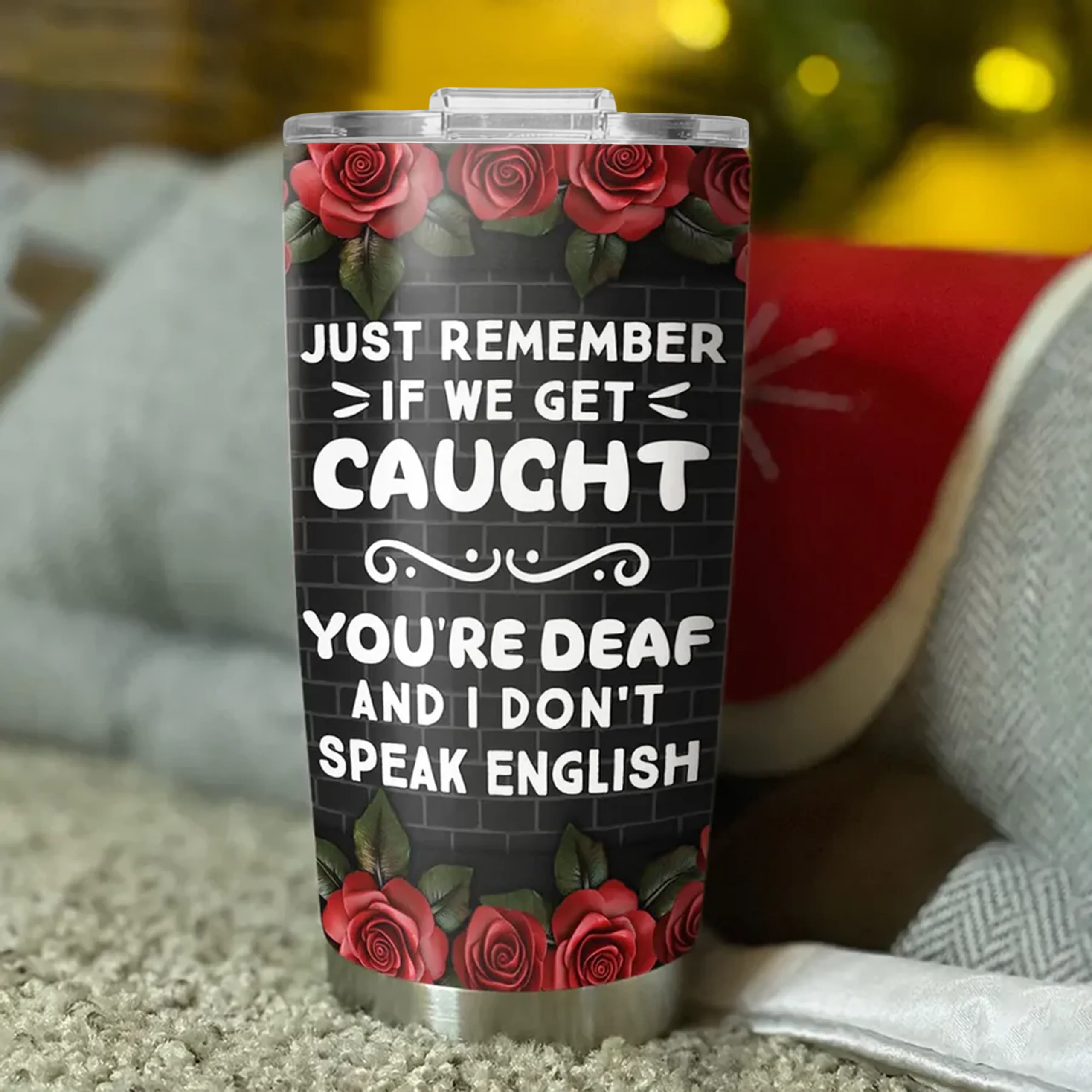 Personalized Insulated Travel Tumbler, Cartoon Friend Partners in Crime Unique Creative Gift - Image 2
