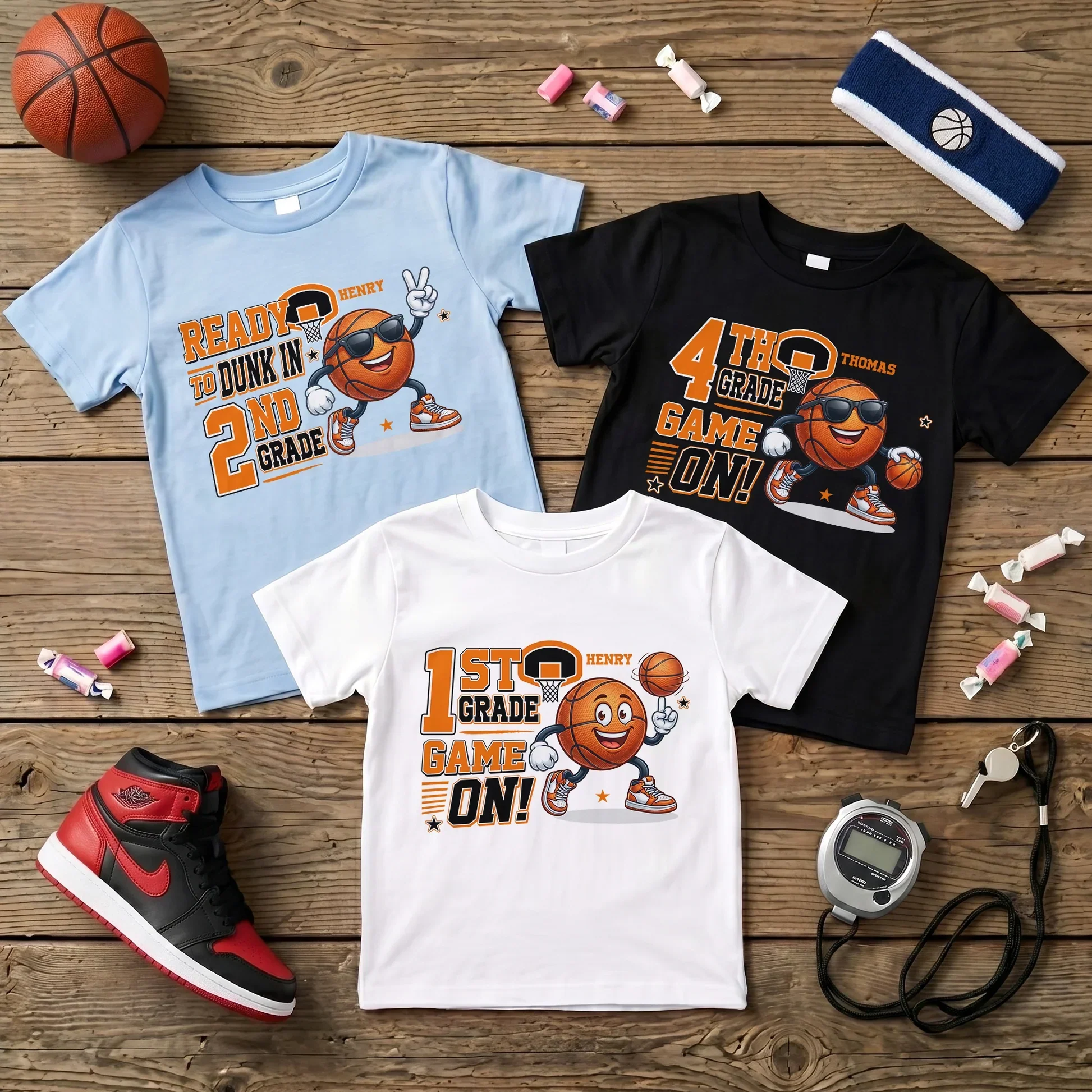 Personalized Youth Tee, Basketball Game On Design for Back to School, Unique Gift for Kids - Image 2