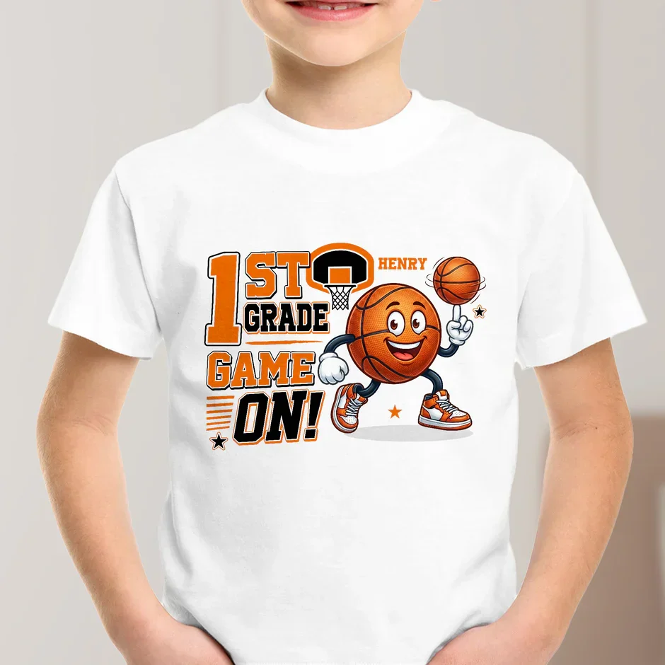 Personalized Youth Tee, Basketball Game On Design for Back to School, Unique Gift for Kids - Image 4