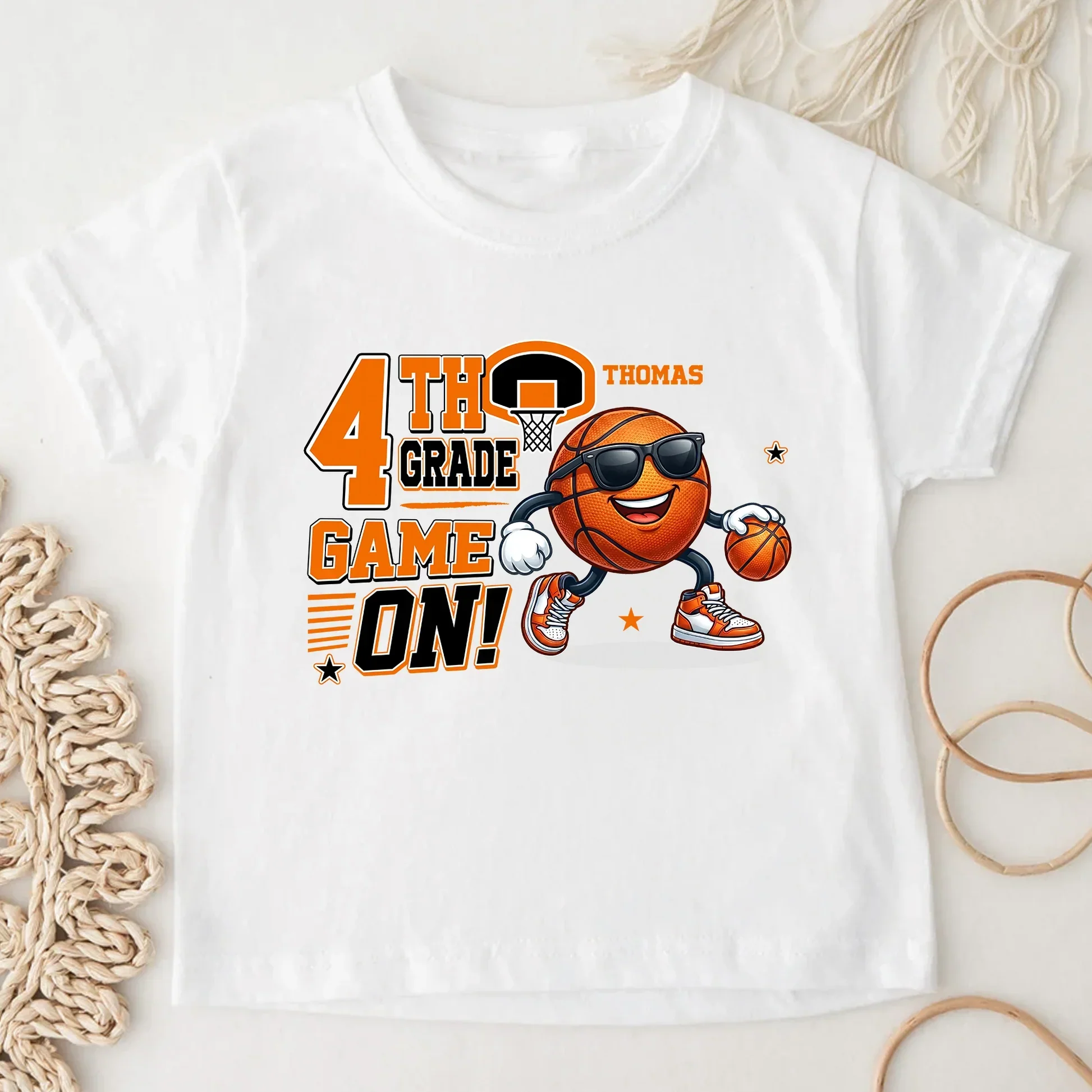 Personalized Youth Tee, Basketball Game On Design for Back to School, Unique Gift for Kids - Image 5