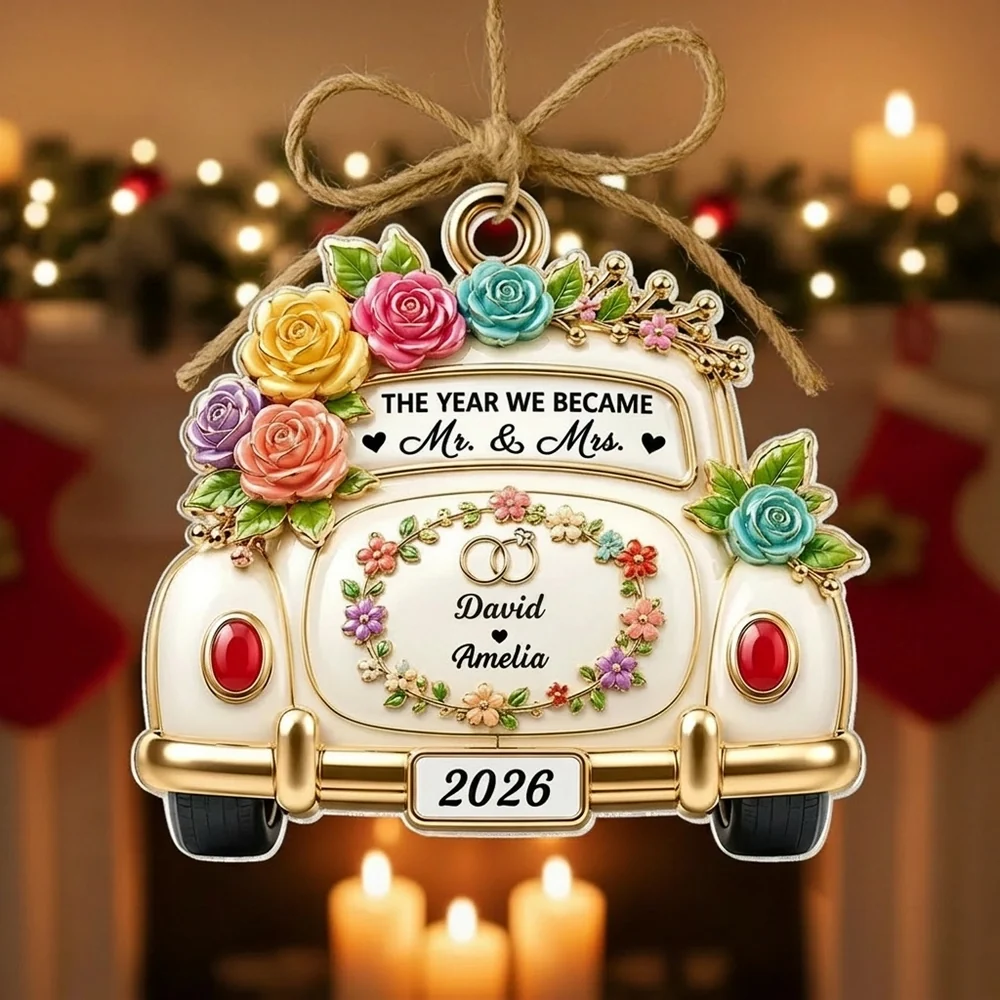 Personalized Acrylic Ornament, The Year We Became Mr. & Mrs., Unique Gift for Couple