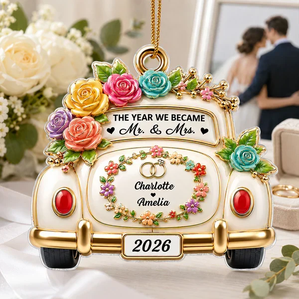 Personalized Acrylic Ornament, The Year We Became Mr. & Mrs., Unique Gift for Couple - Image 8