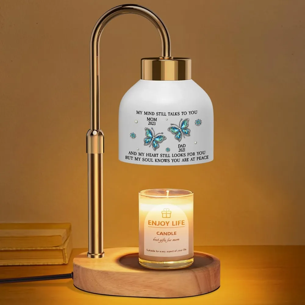 Personalized Candle Warmer Lamp With Butterfly Memorial Quote, Unique Gift for Family Remembrance - Image 2