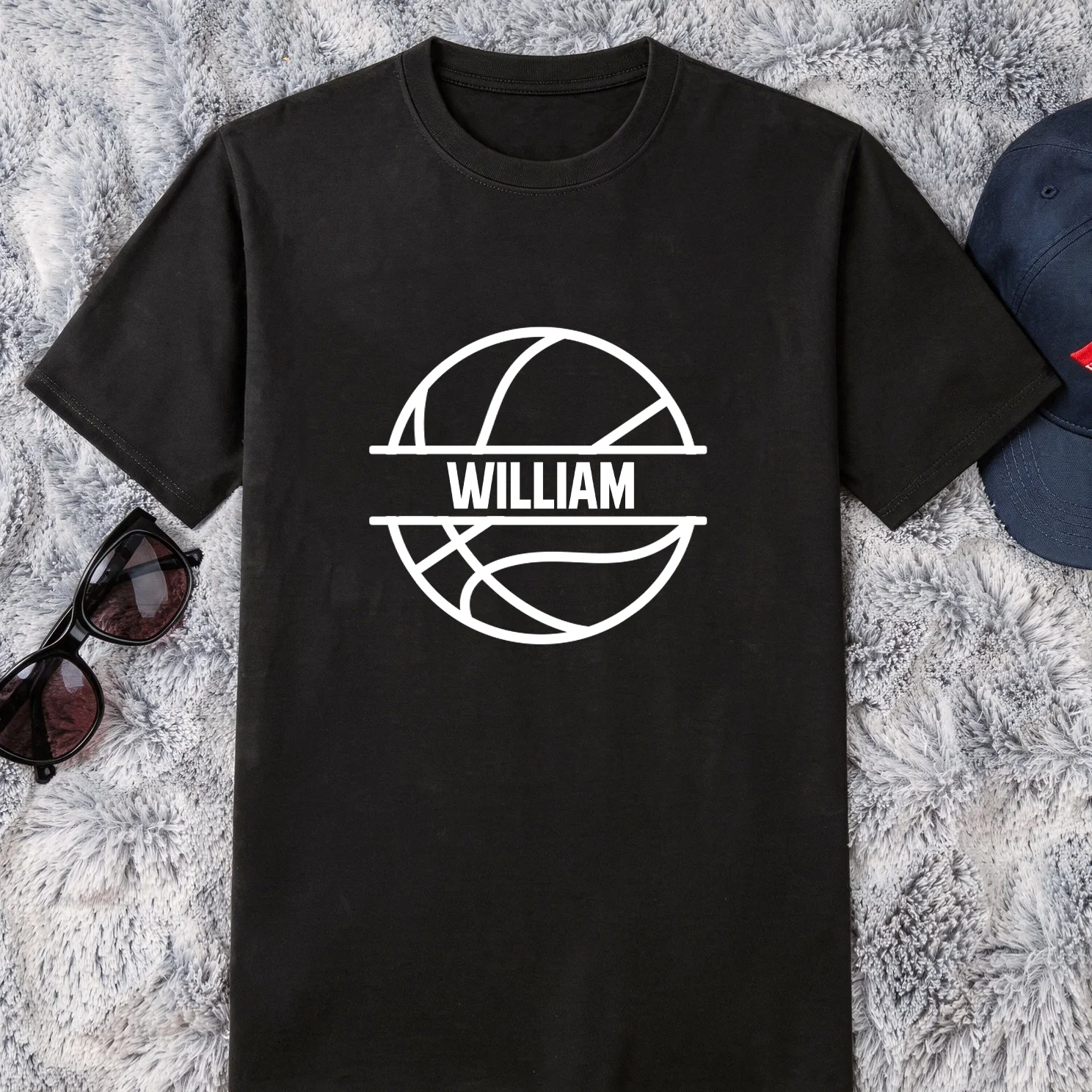 Personalized Washed Denim Baseball Cap with Basketball Graphic, Unique Gift for Players & Sports Fans - Image 4