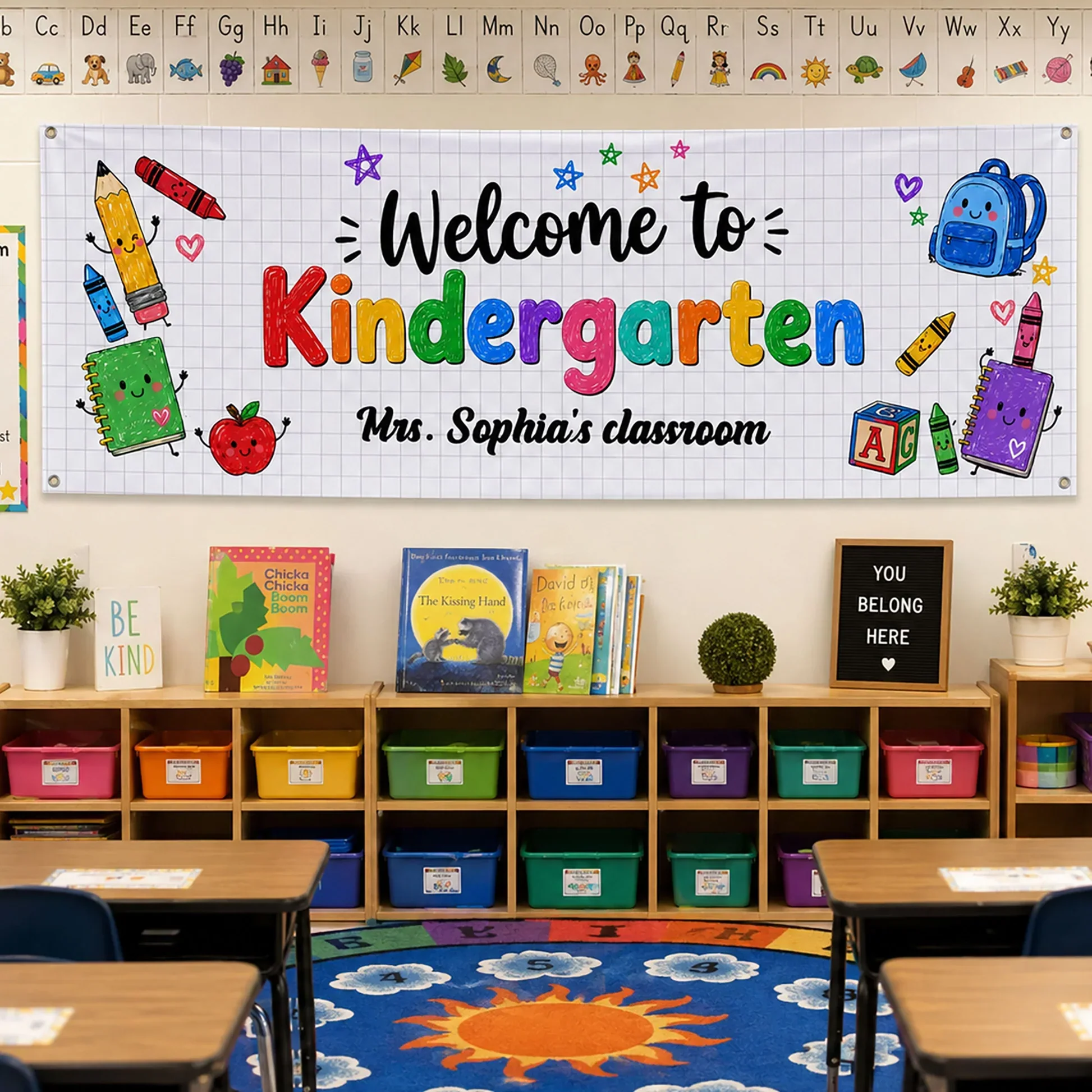 Personalized Vinyl Banner, Welcome to Kindergarten Classroom Decor, Unique Gift for Teacher - Image 3