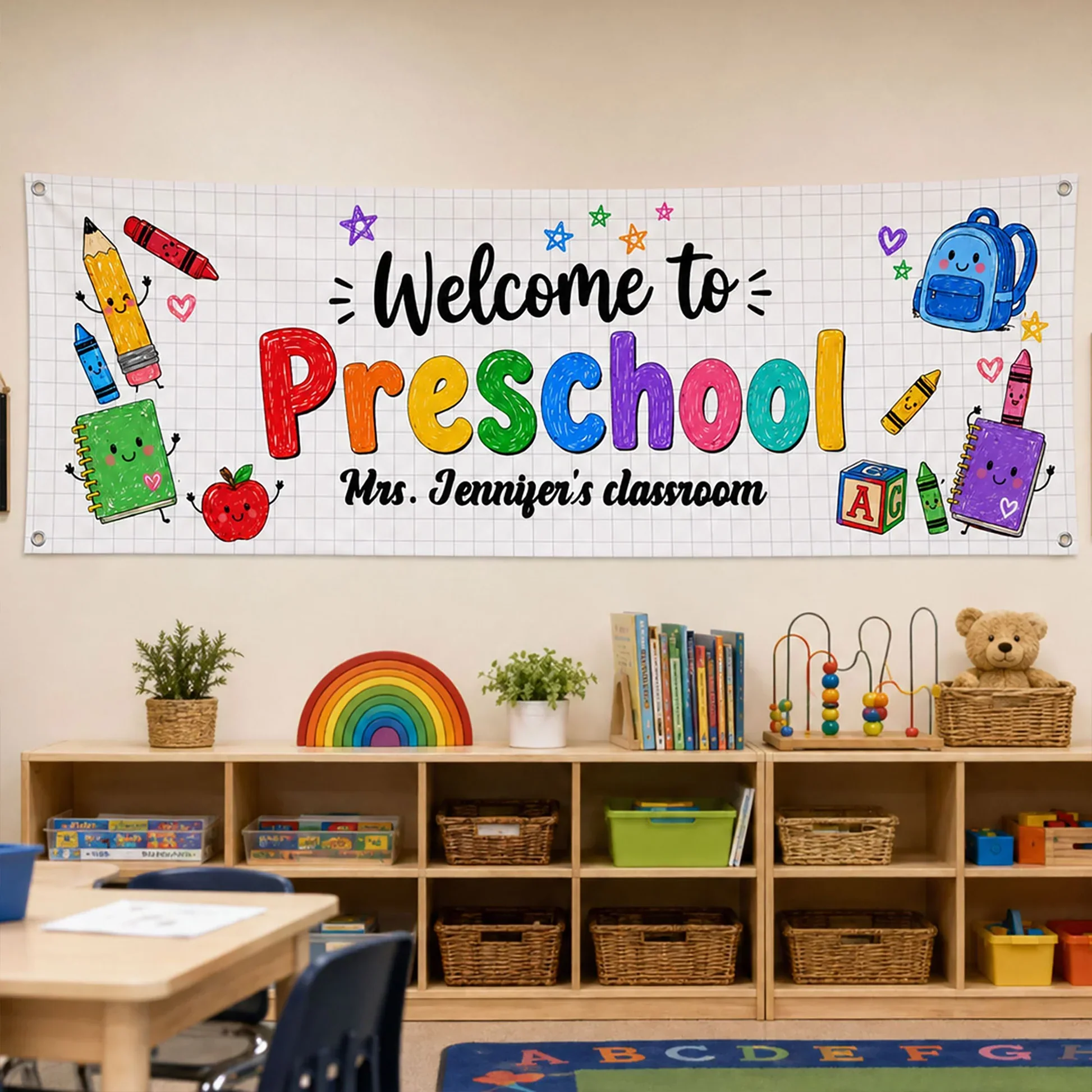Personalized Vinyl Banner, Welcome to Kindergarten Classroom Decor, Unique Gift for Teacher - Image 5