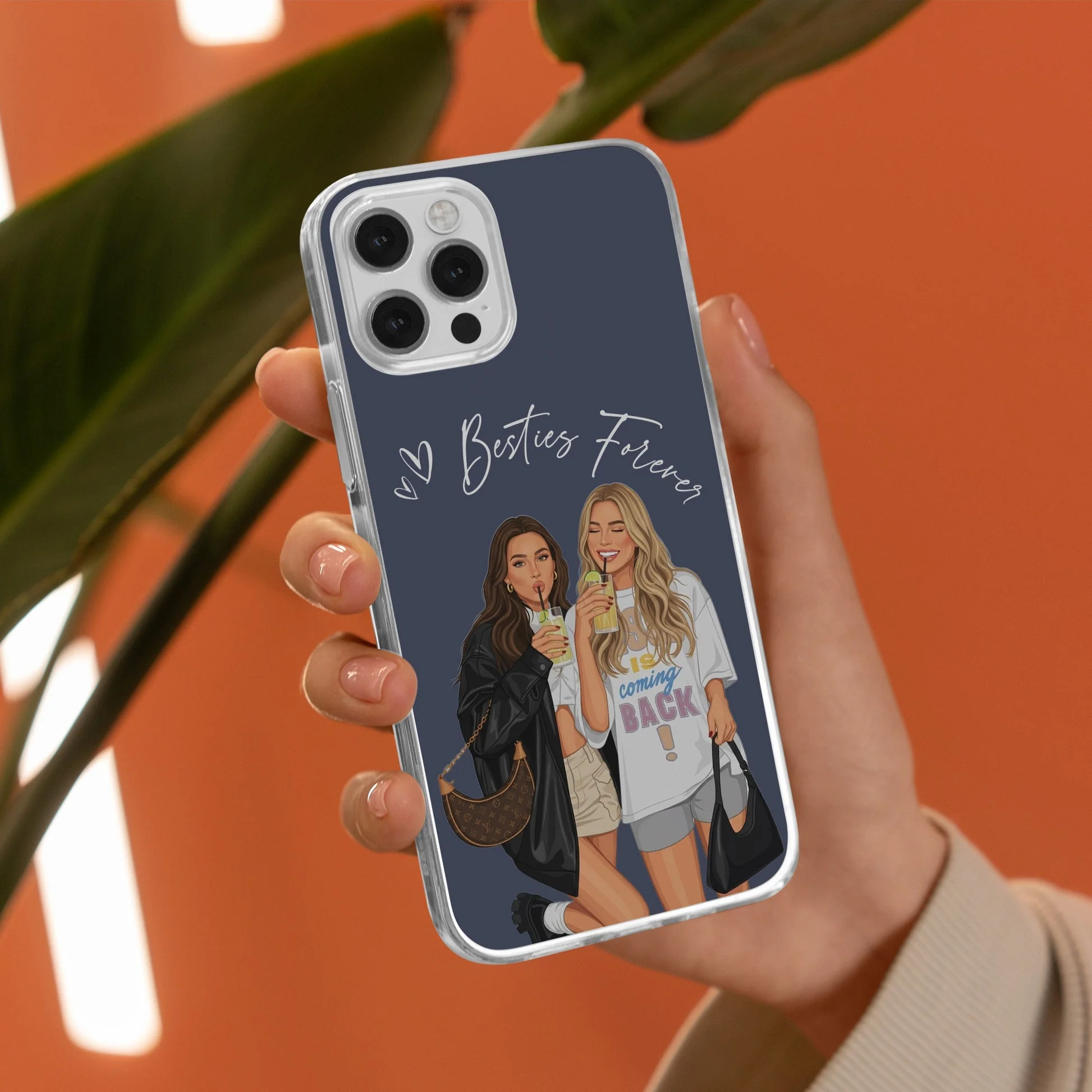 Custom Clear TPU Phone Case For Friends, Pastel Portrait Art Unique Gift With Soulmates Vibe - Image 4