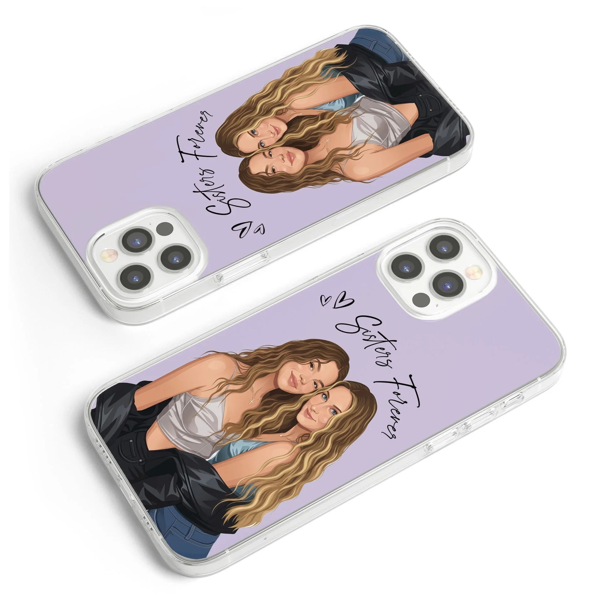 Custom Clear TPU Phone Case For Friends, Pastel Portrait Art Unique Gift With Soulmates Vibe - Image 6