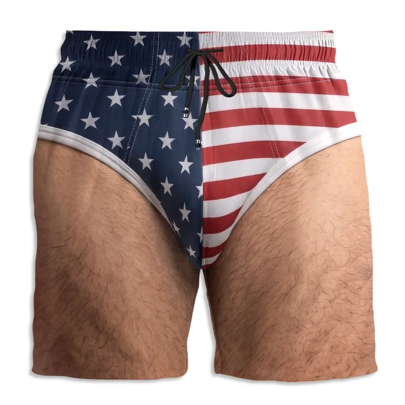 Men's Beach Shorts With Custom USA Flag Style, Creative Gift For Beach Trips & Pool Party Fun - Image 3