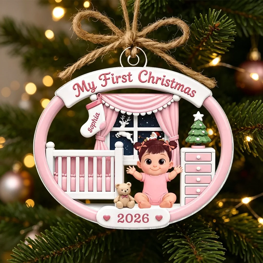 Personalized Acrylic Ornament, My First Christmas Baby Nursery Design, Unique Gift for New Parents