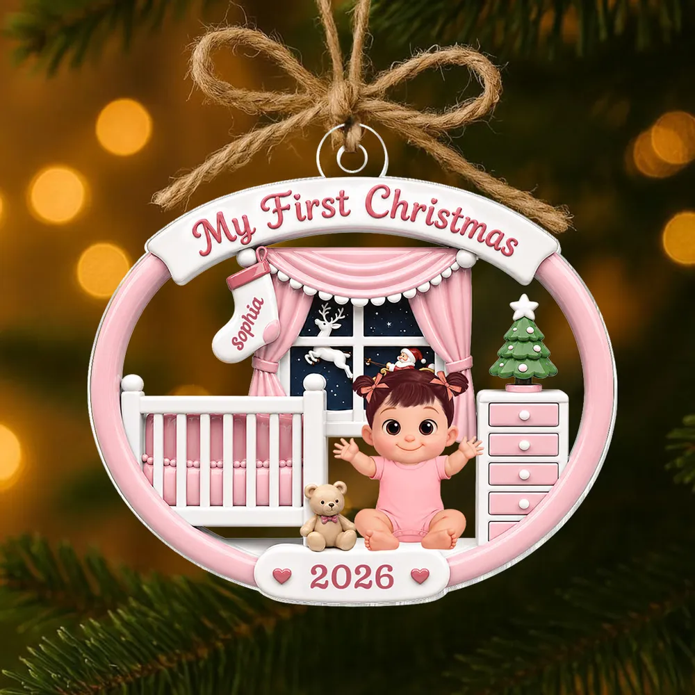 Personalized Acrylic Ornament, My First Christmas Baby Nursery Design, Unique Gift for New Parents - Image 2