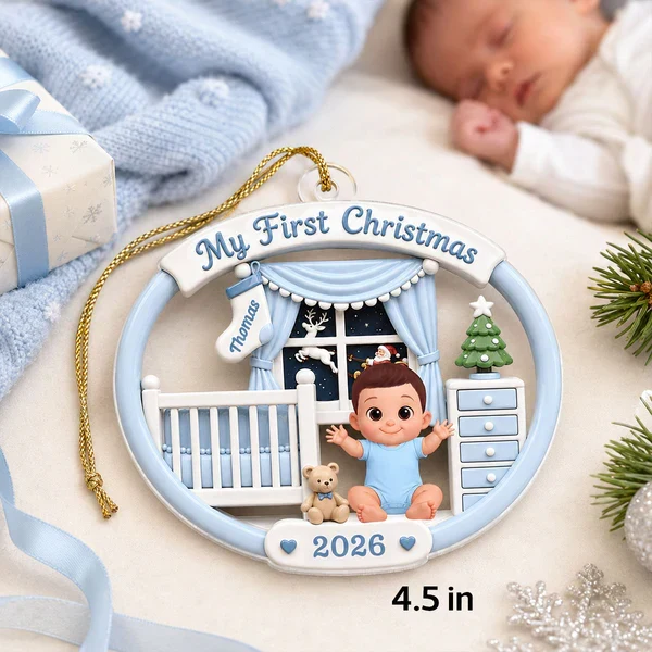 Personalized Acrylic Ornament, My First Christmas Baby Nursery Design, Unique Gift for New Parents - Image 6