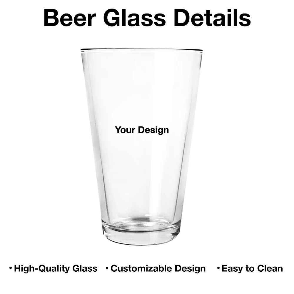 Personalized Beer Glass With Elegant Etched Style Design For Groomsmen, Groom & Father-in-Law, Unique Creative Gift - Image 4