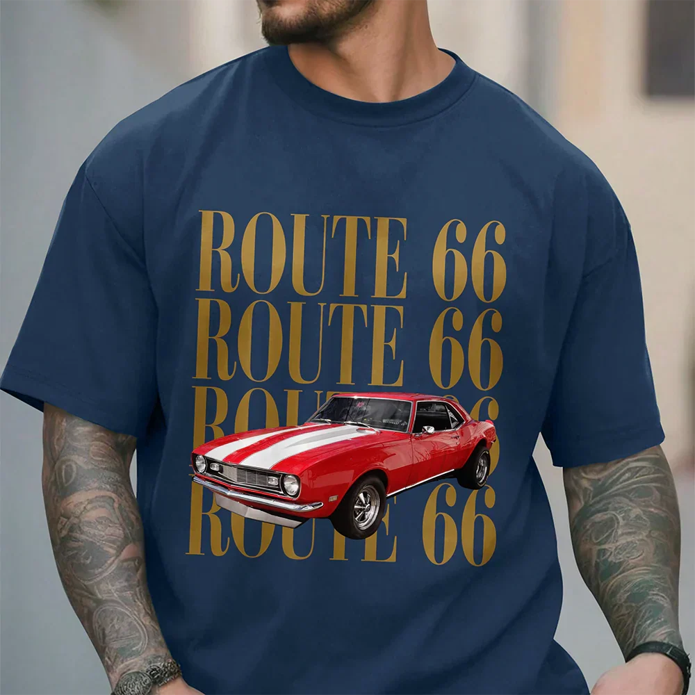 Personalized Route 66 Classic Tee, Vintage Car Design, Unique Creative Gift For Car Lovers - Image 4