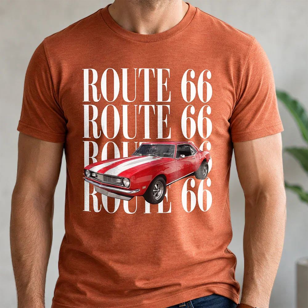 Personalized Route 66 Classic Tee, Vintage Car Design, Unique Creative Gift For Car Lovers - Image 6