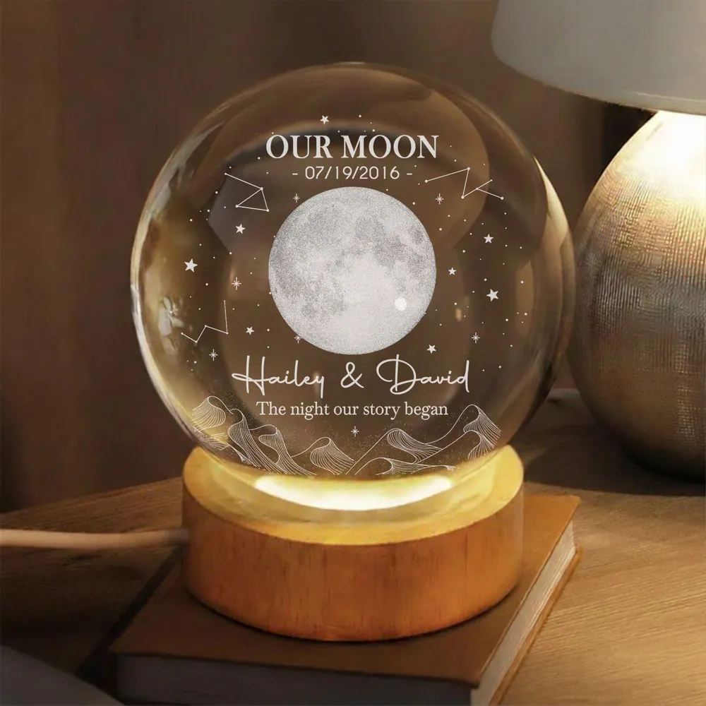 Personalized Moon Globe Lamp, Starry Custom Design for Couple, Unique Romantic Gift - Image 7